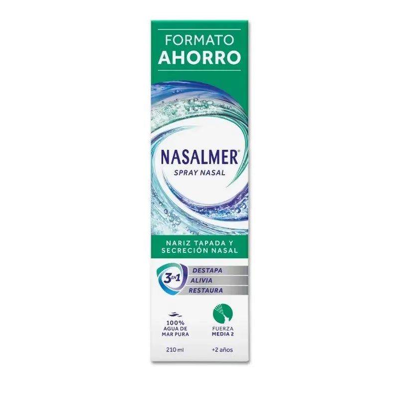 Nasalmer Força Média, Higiene e Alívio Nasal Diários, 210 ml de spray