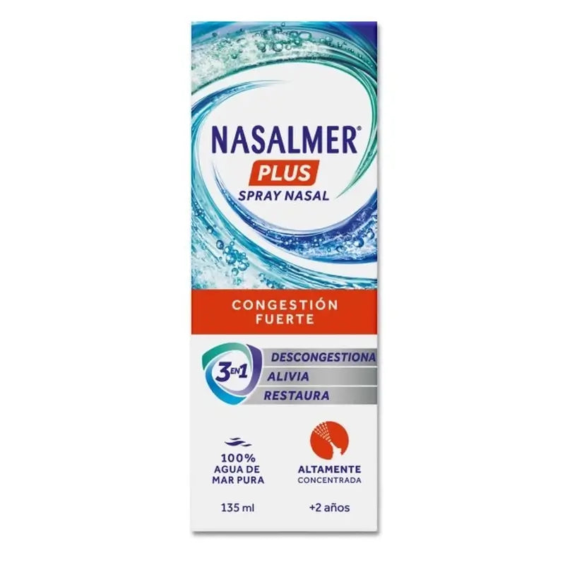 Nasalmer Plus, Descongestionamento Nasal e Alívio da Congestão Grave, 135 ml Spray