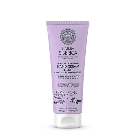 Natura Siberica Sos Creme de Mãos Reparador e Nutritivo, 75 Ml