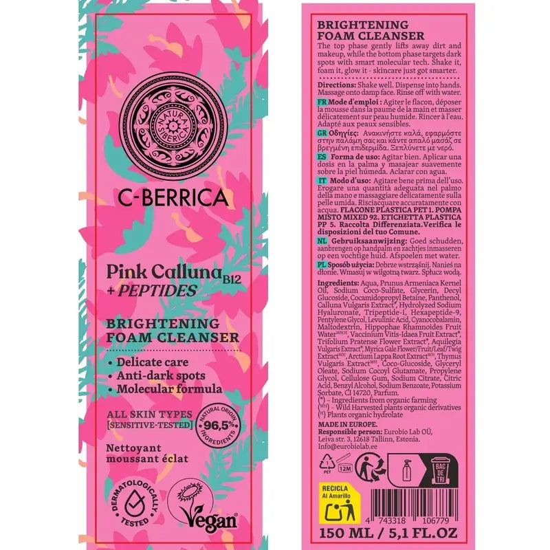 Natura Siberica Espuma de Limpeza Iluminadora , 150 ml