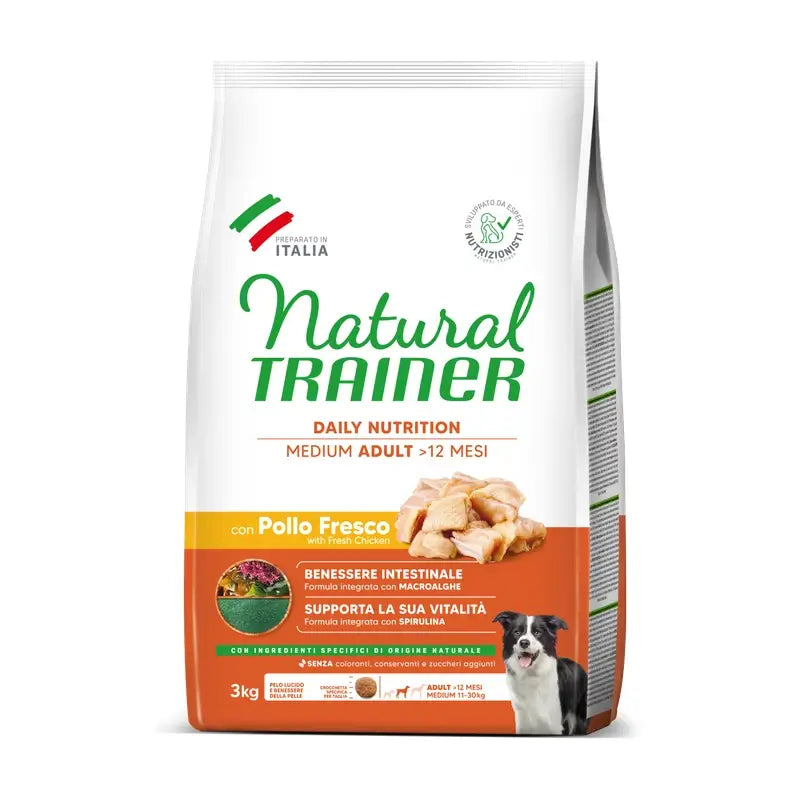 Treinador natural canino adulto médio Pollo 3kg