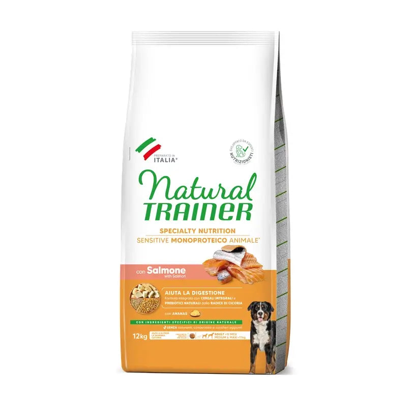 Natural Trainer Canine S/Gluten Adult Salmon, 12 kg, comida para cães