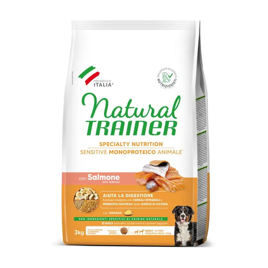 Treinador natural canino S/glúten salmão adulto 3kg