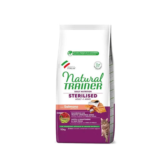 Salmão esterilizado adulto de treinador natural Felino 10 kg