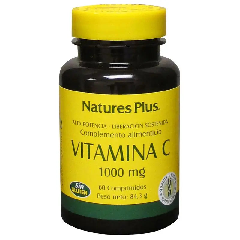 Natures Plus Vit. C 1000Mg + Escaramujo (Accion Ret.) 60Comp. 