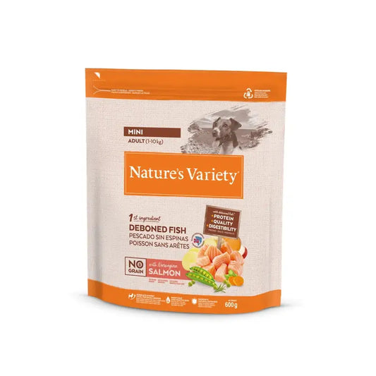 Variedade da Nature's Variety Canine Adult Original Mini Salmon 600gr