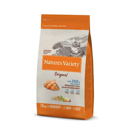 Variedade da natureza Felina adulta original Salmão esterilizado 1,25kg