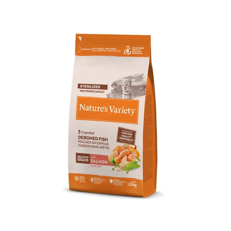 Variedade da natureza Felina adulta original Salmão esterilizado 1,25kg