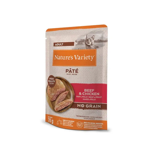 Variedade Nature'S Feline Adulto Original Pate Beef Chicken, 12 x 70 g, snack de gato