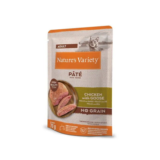 Variedade Nature'S Feline Adulto Original Pate Chicken Goose, 12 x 70 g, snack de gato