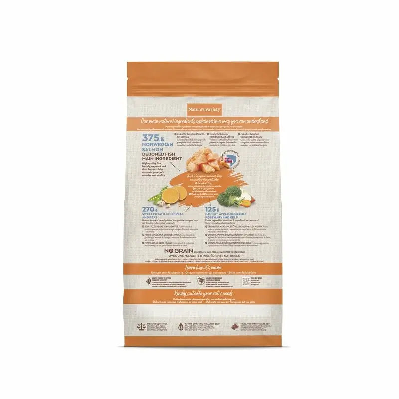 Variedade Nature'S Feline Adultos Selecção de Salmão Esterilizado 1,25Kg, alimento para gatos