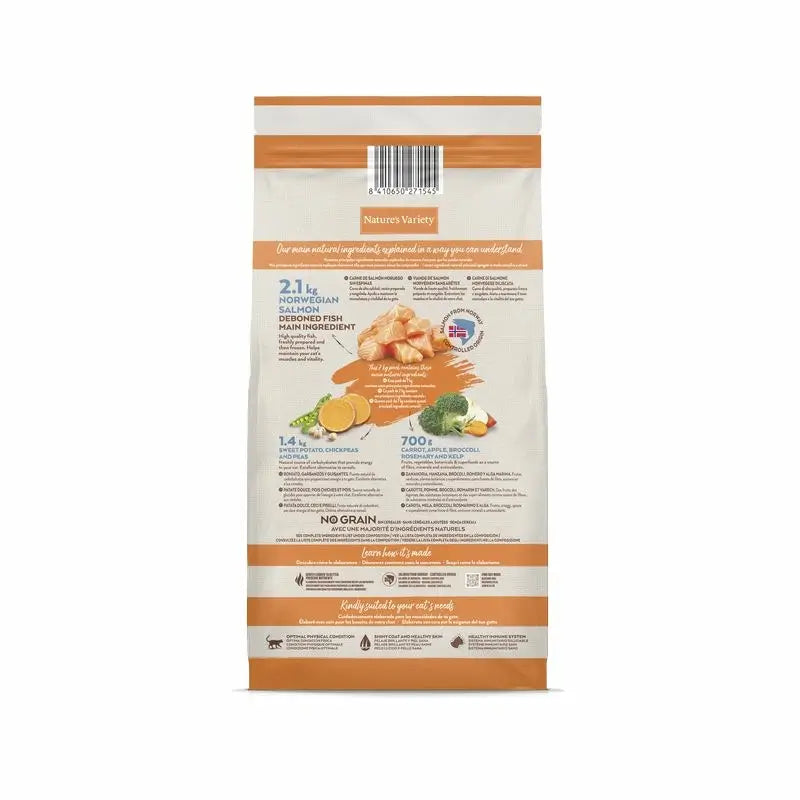 Nature'S Variety Feline Adult Selected Salmon Noruego, 7 kg, pienso para gatos