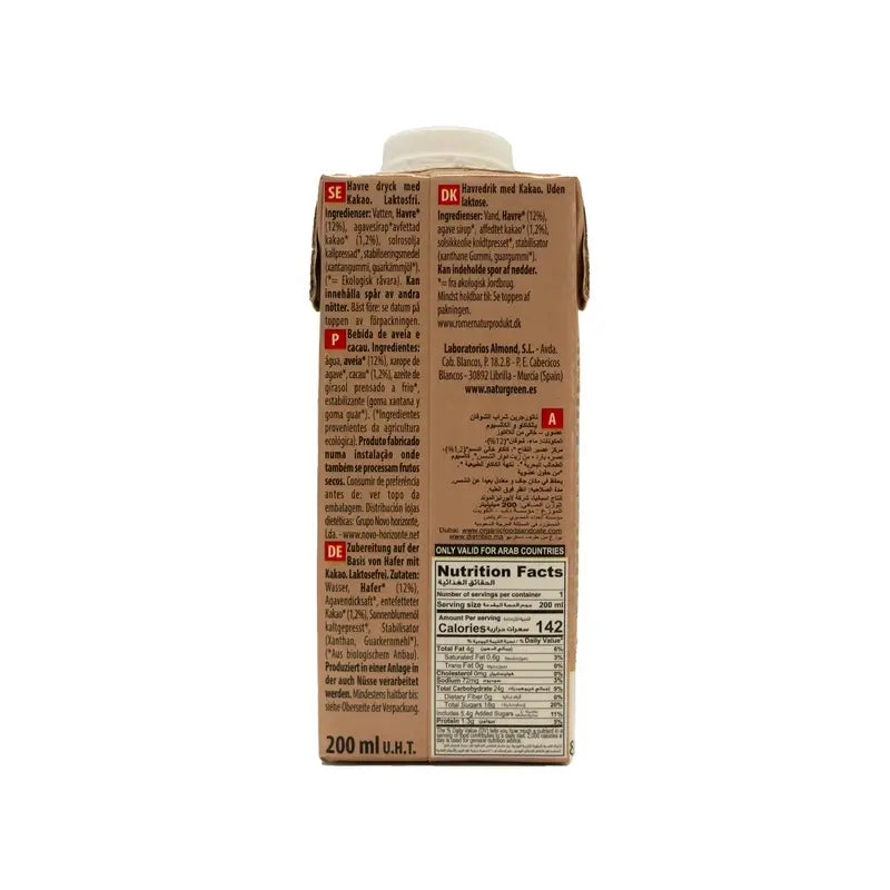 Bebida de Chocolate com Aveia Naturgreen, 200Ml
