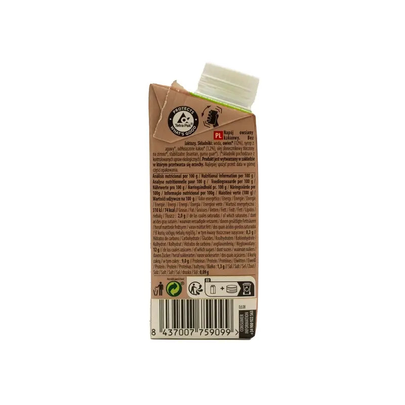 Bebida de Chocolate com Aveia Naturgreen, 200Ml