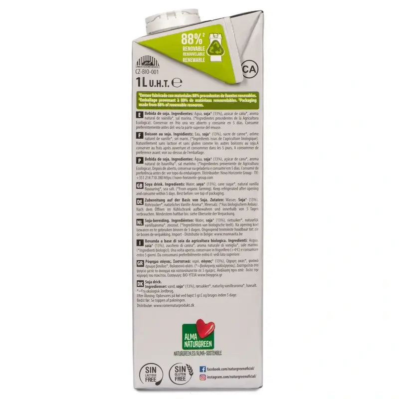 Naturgreen Bebida de Proteína de Soja Bio, 1L