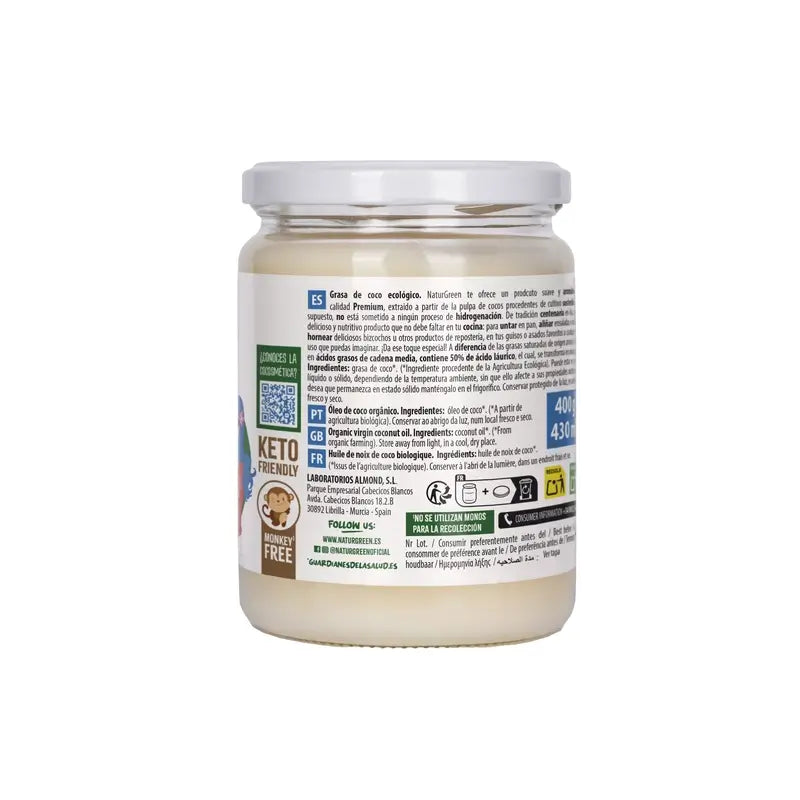 NaturGreen Gordura de Coco Bio 430 ml / 400 g