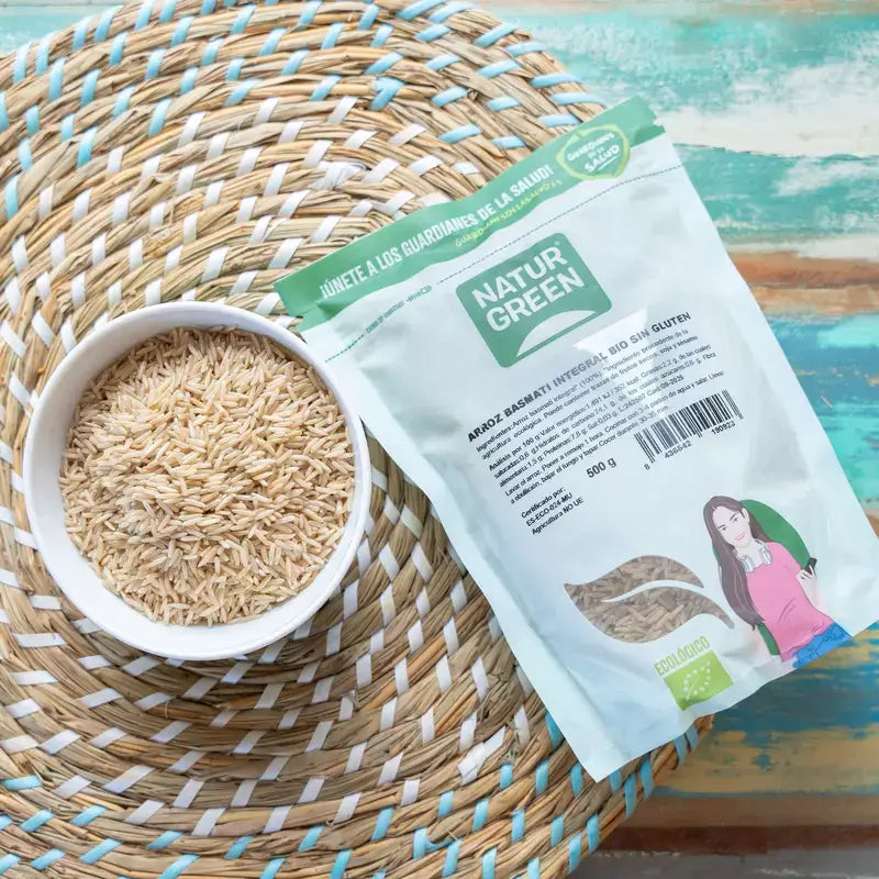 Arroz Basmati Castanho Biológico Naturgreen, 500 g