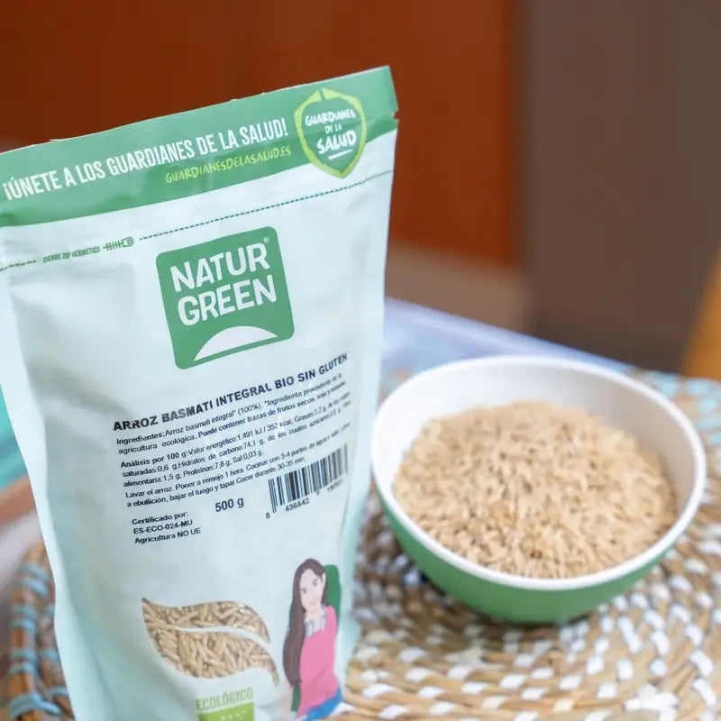 Arroz Basmati Castanho Biológico Naturgreen, 500 g