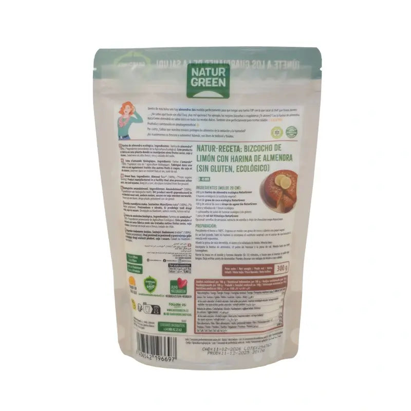 Farinha de Amêndoa Biológica Naturgreen, 300 g