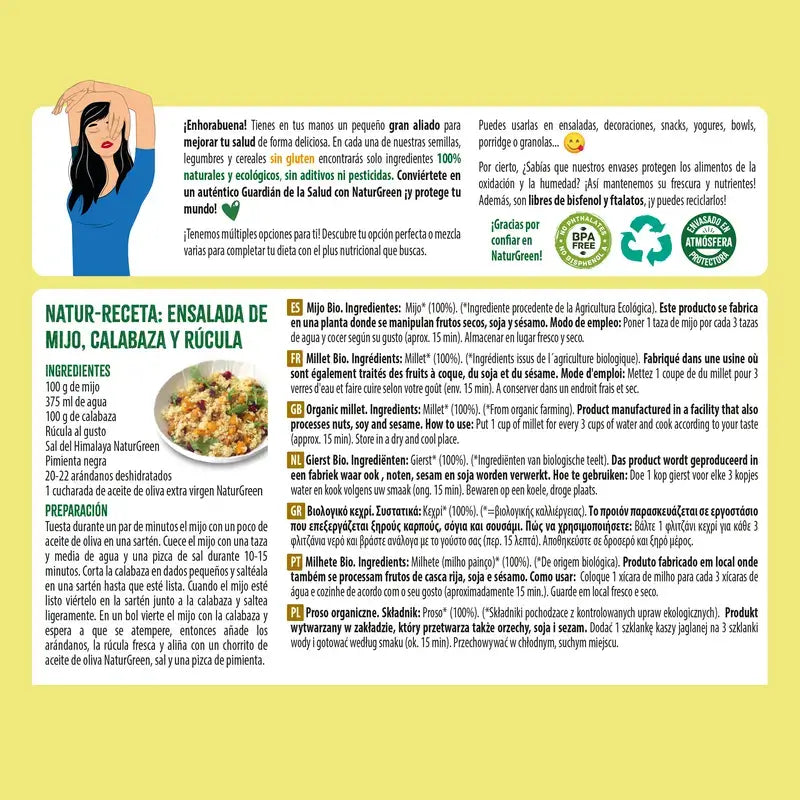 Milho biológico Naturgreen, 500 g