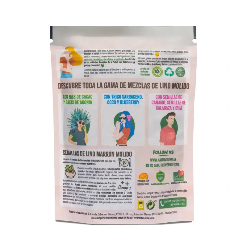 Naturgreen Sementes Biológicas de Linho, Cânhamo, Abóbora e Chia , 150 g