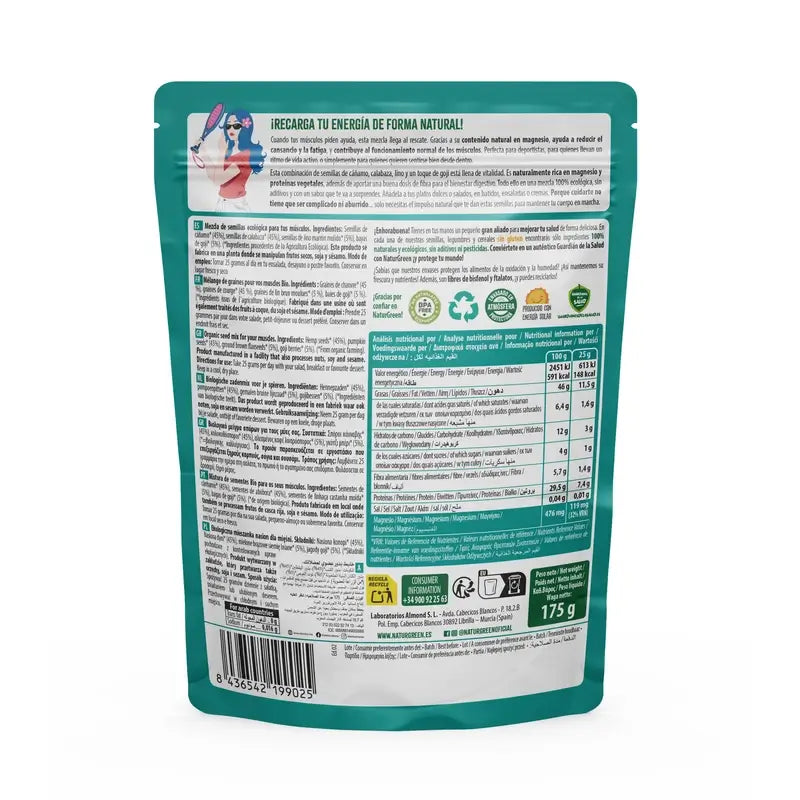 Naturgreen Organic Seeds For Your Muscles, 175 gramas