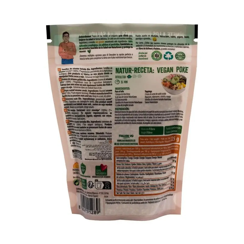 Sésamo tostado biológico Naturgreen, 225 g