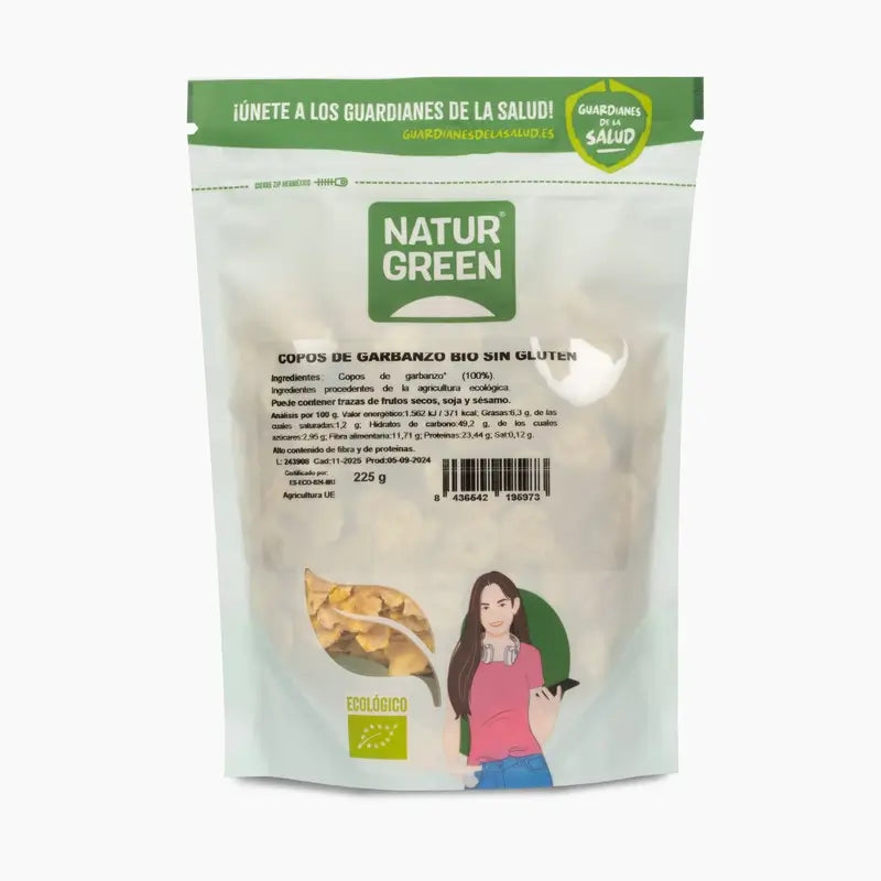 Snacks de grão-de-bico biológico Naturgreen, 225 g