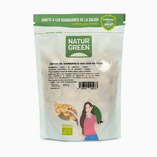 Snacks de grão-de-bico biológico Naturgreen, 225 g