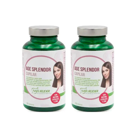Naturlider Age Splendor Hair Splendor com Catalase Canalblock, Embalagem 2 x 135 Cápsulas
