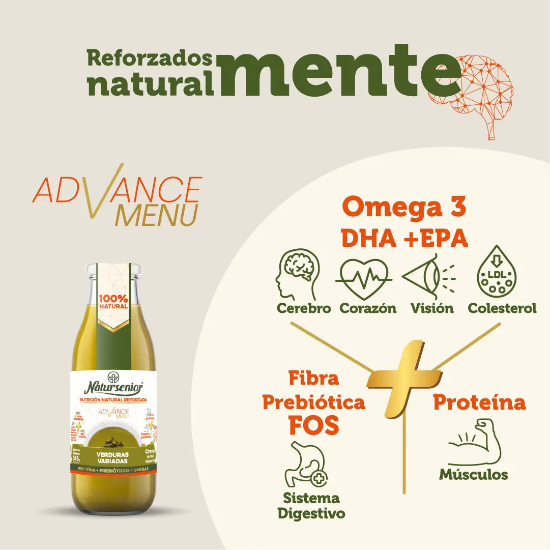 Natursenior Adultos Creme de Legumes Legumes mistos com Omega 3 Dha, Prebióticos e Proteína. , 255 gr