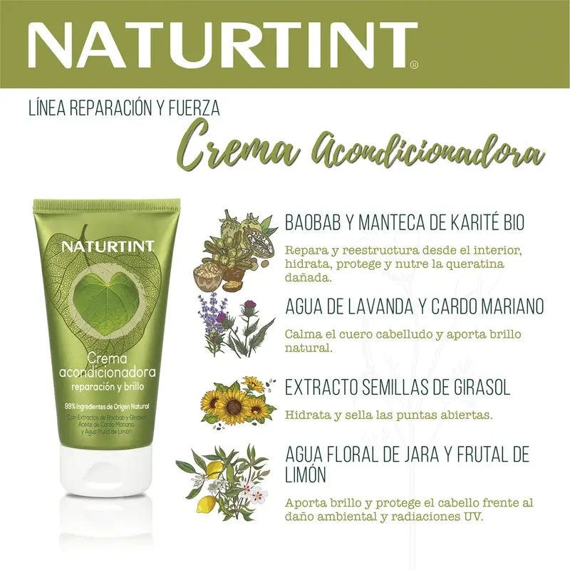 Creme Condicionador Naturtint Reparação & Brilho 150Ml