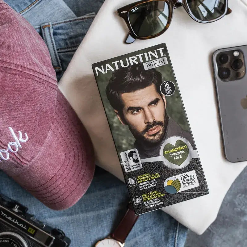 Naturtint Men Coloração permanente do cabelo e da barba para homem, sem amoníaco 1N - Preto