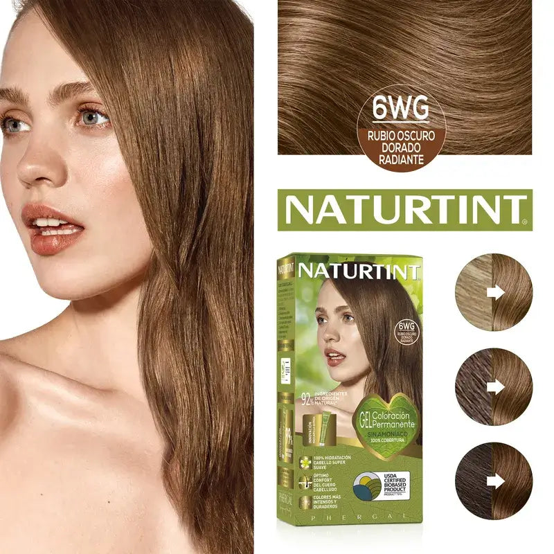 Naturtint Coloração Permanente Coloração Permanente Sem Amoníaco 6Wg - Louro Escuro Dourado Radiante