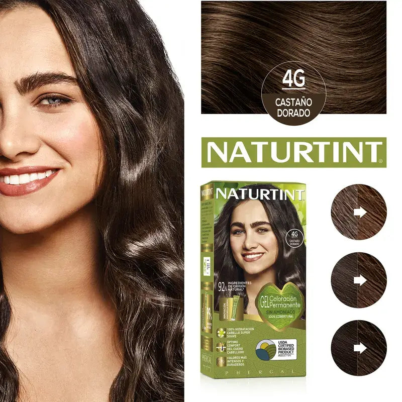 Naturtint Coloração Permanente Sem Amoníaco 4G - Castanho Dourado