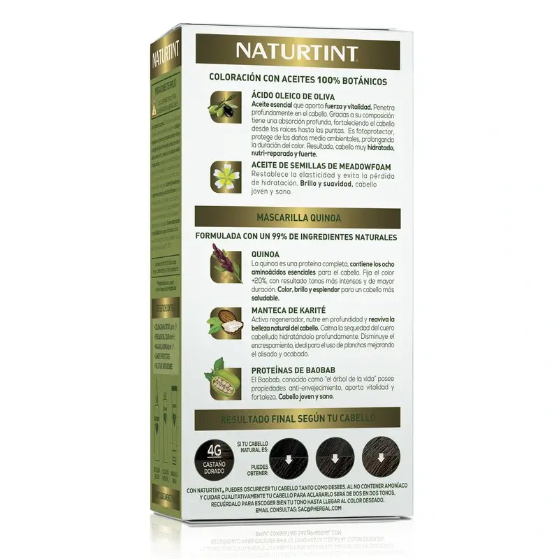 Naturtint Coloração Permanente Sem Amoníaco 4G - Castanho Dourado