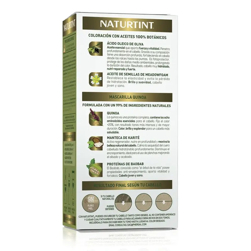 Naturtint Coloração Permanente Coloração Permanente Sem Amoníaco 9N - Louro Mel