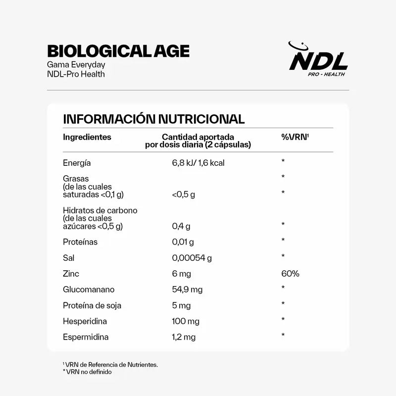 NDL Pro-Health Biological Age, 60 cápsulas