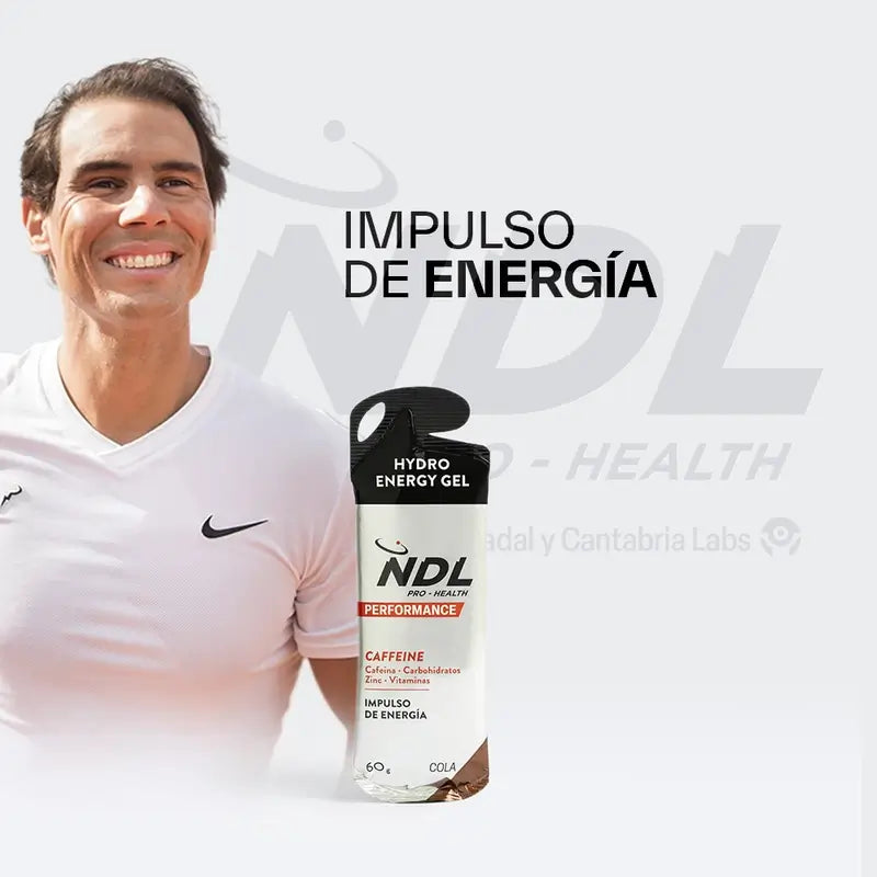 NDL Pro-Health Energy Gel Com Cafeína Sabor a Cola, Embalagem de 12x60 gramas