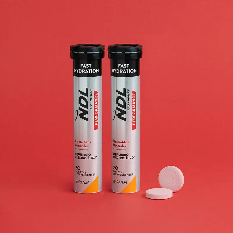NDL Pro-Health Hidratação Rápida Comprimidos Efervescentes Laranja Pack 2, 40 Comprimidos