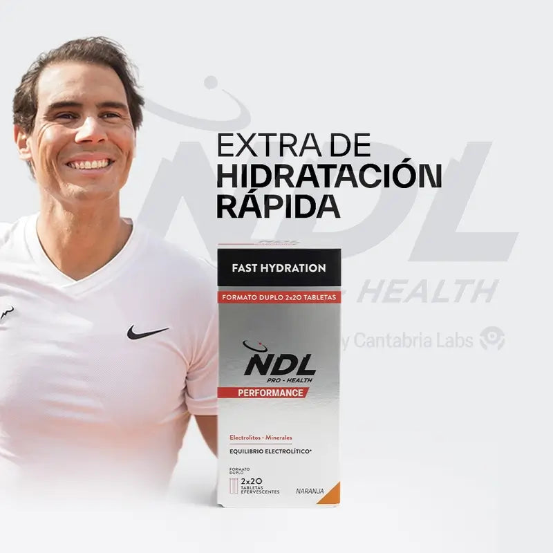 NDL Pro-Health Hidratação Rápida Comprimidos Efervescentes Laranja Pack 2, 40 Comprimidos