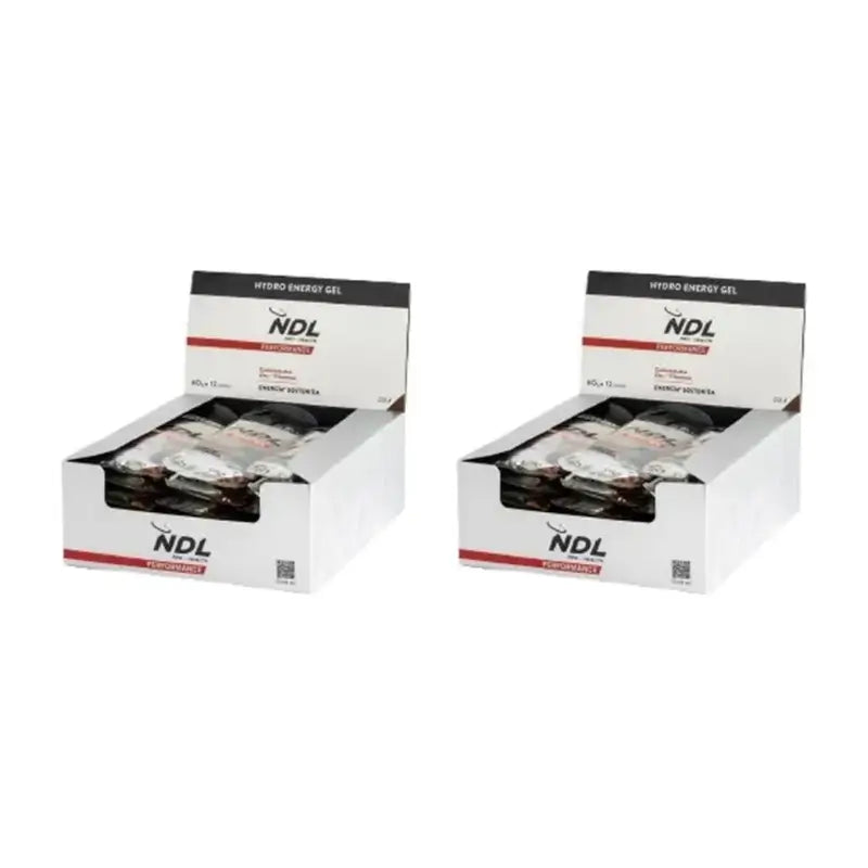 Ndl Pro-Health Gel energético sem cafeína sabor a cola, embalagem de 12X60 gr, 2 unidades