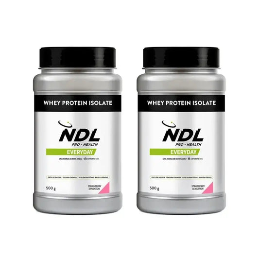 Ndl Pro-Health Whey Protein Isolate - Proteína Isolada, Strawberry Sensation , 2X500 G