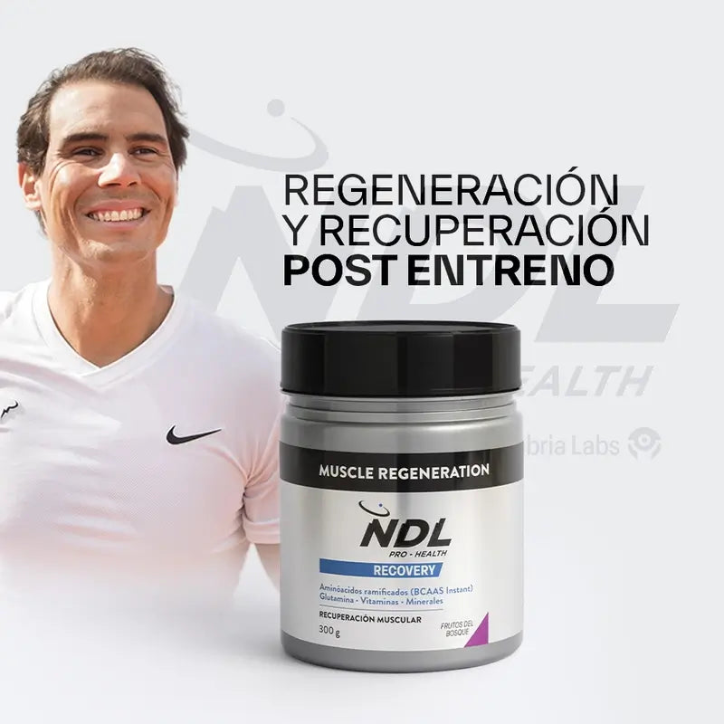NDL Pro-Health Regeneração Muscular, BCAAs 2:1:1, Glutamina, Frutos do Bosque em Pó 300 g