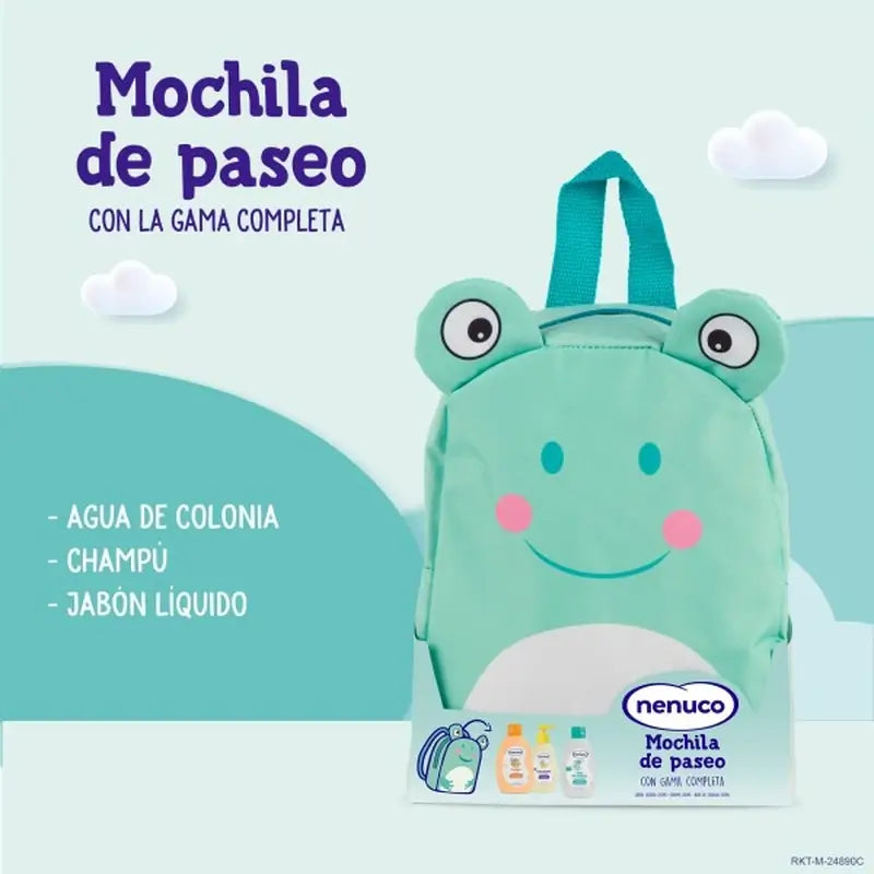 Nenuco Baby Pack Porta-bebé Sapo, com água de colónia, sabonete e champô, 3x200ml