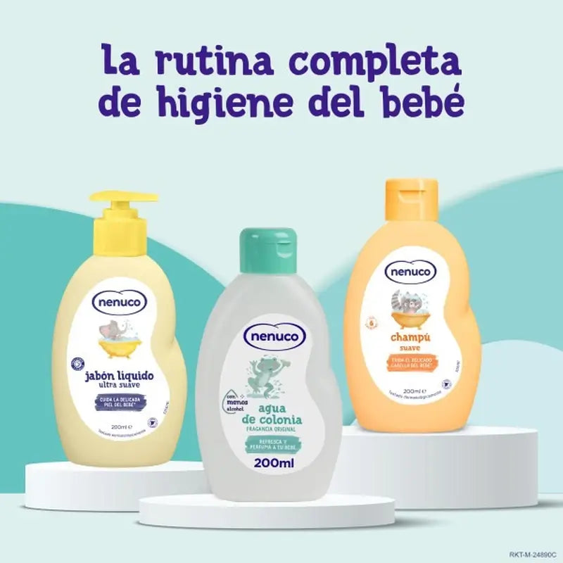 Nenuco Baby Pack Porta-bebé Sapo, com água de colónia, sabonete e champô, 3x200ml