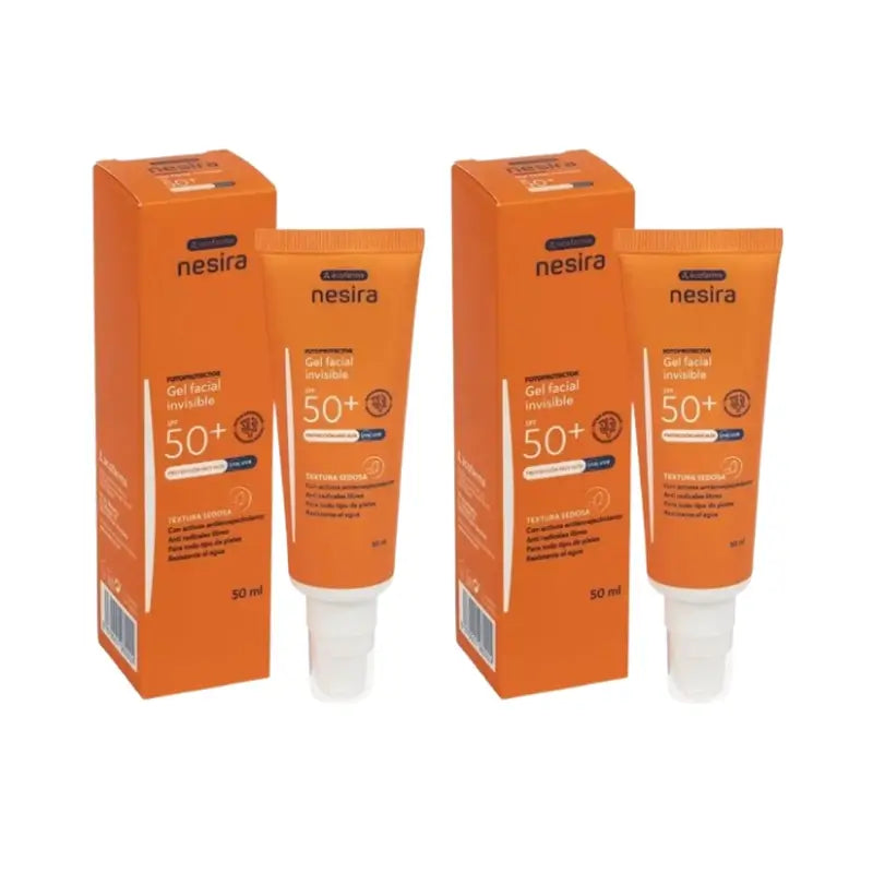 Nesira Invisible Face Gel Spf50+ , Embalagem 2 x 50 ml