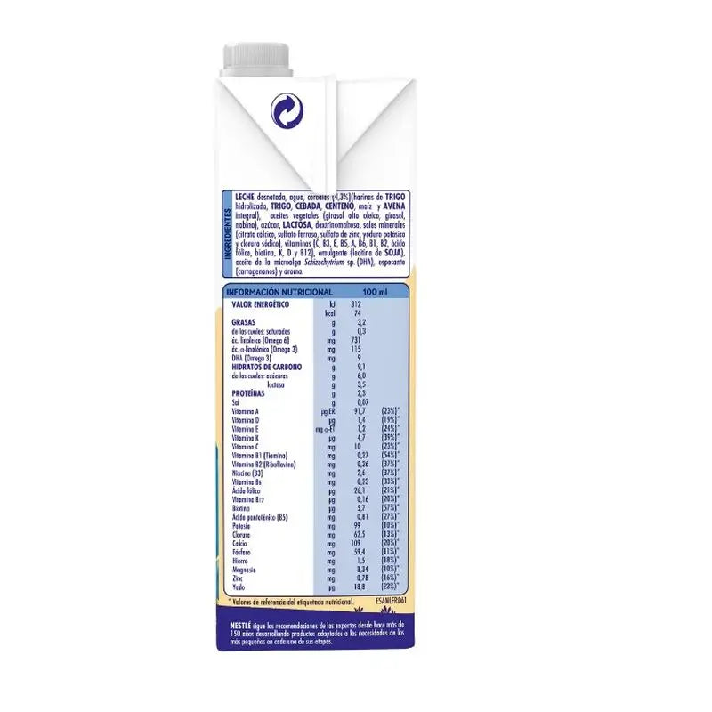 Nestlé Nativa Junior Crescimento Cereais 3 Anos, 1L