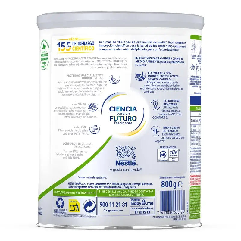 Leite para bebés Nestlé Nan Total Comfort 1, 800g