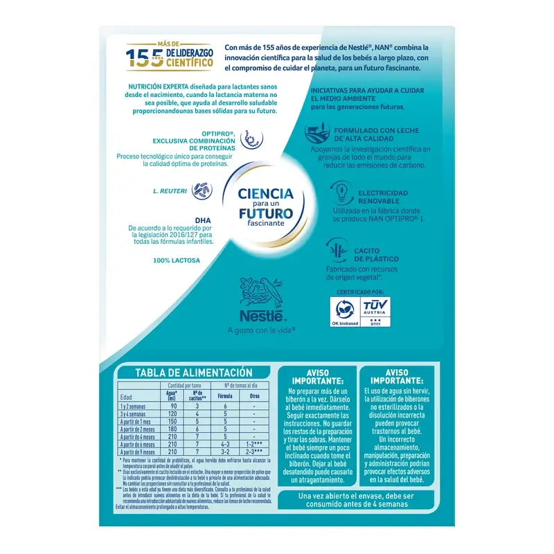 Leite inicial Nestlé Nan Optipro 1, 1200 g